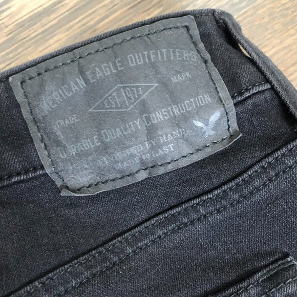 NWT American Eagle 360 Extreme Flex Black Distressed Slim Jeans Size 30x36 - Picture 9 of 13